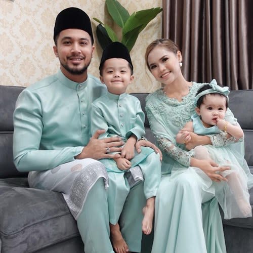 Aliff with wife Bella and their children