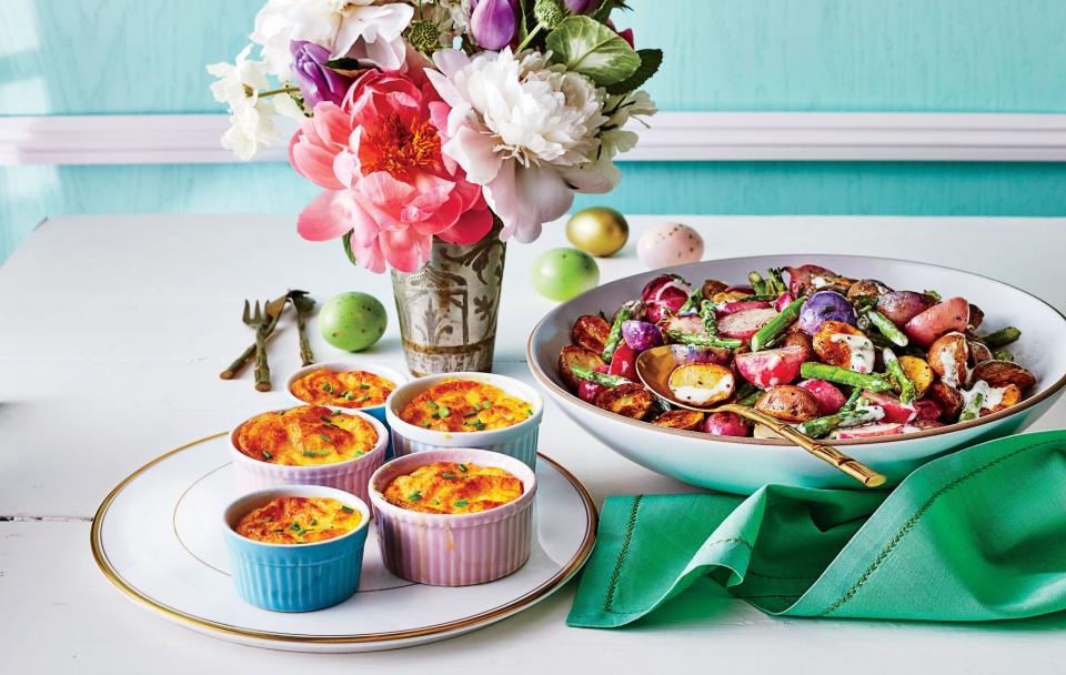 Warm Asparagus, Radish, and New Potato Salad with Herb Dressing