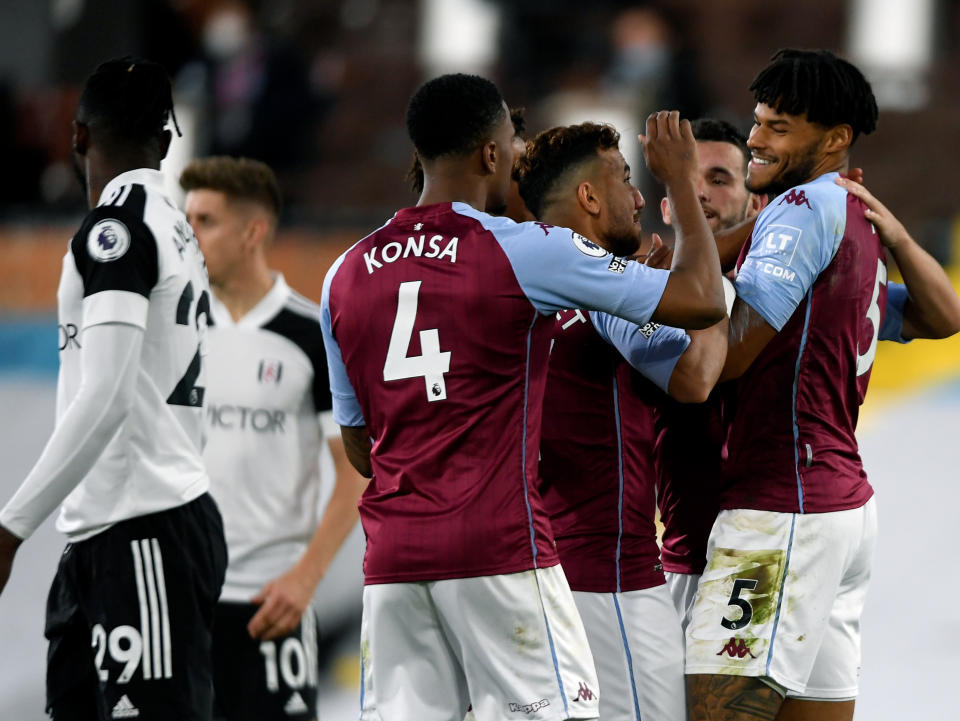 Aston Villa celebrate their victoryAP