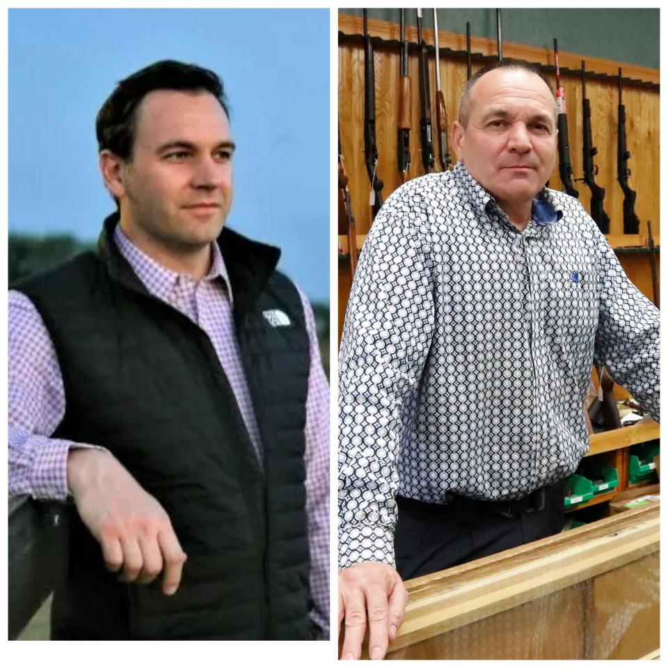 Matt Plummer, left, is challenging incumbent Patrick Jones in the Shasta County District 4 supervisor race. The election is March 5, 2024.