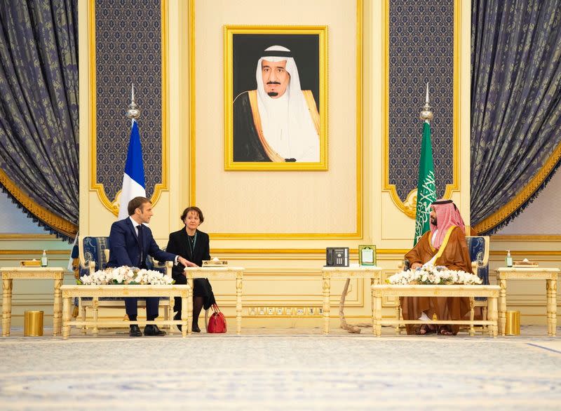 Saudi Crown Prince, Mohammed bin Salman, receives French President Emmanuel Macron in Jeddah, Saudi Arabia