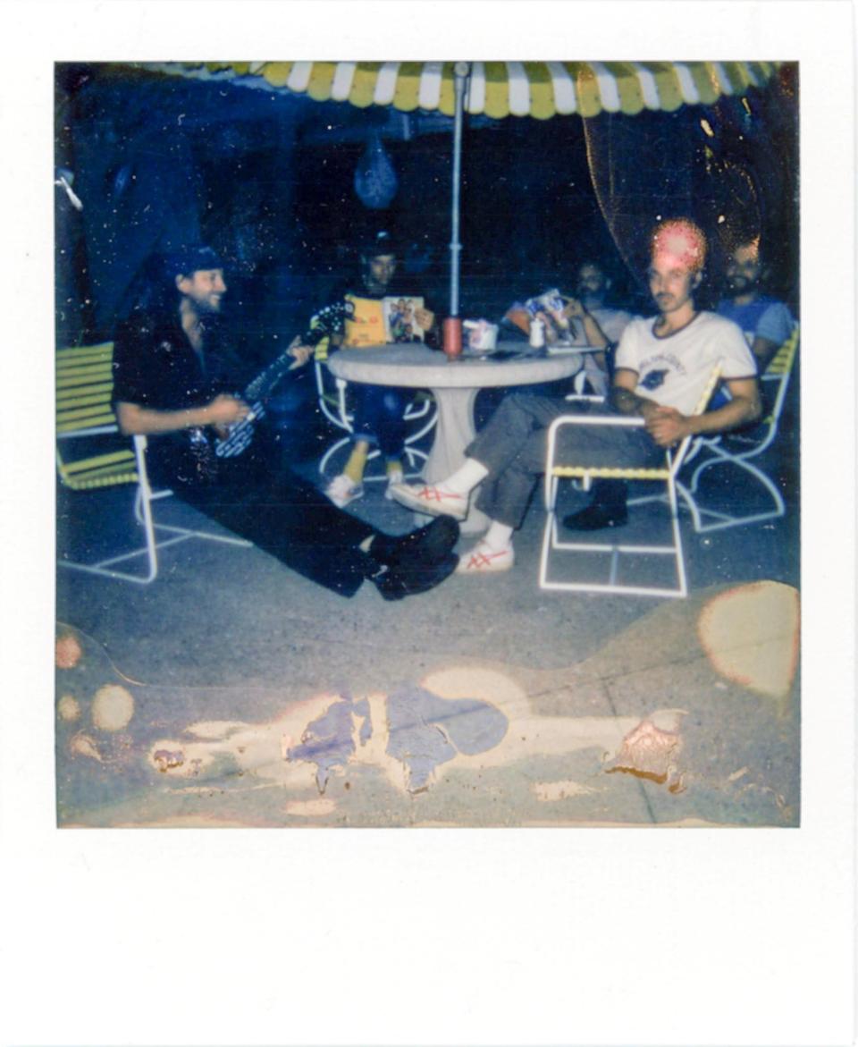A Carriers band photo, captured in Polaroid glory.