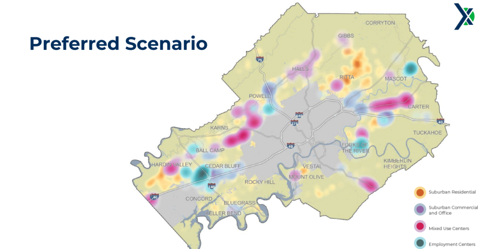 The preferred scenario is created based on input from the public on how it wants the county to grow.