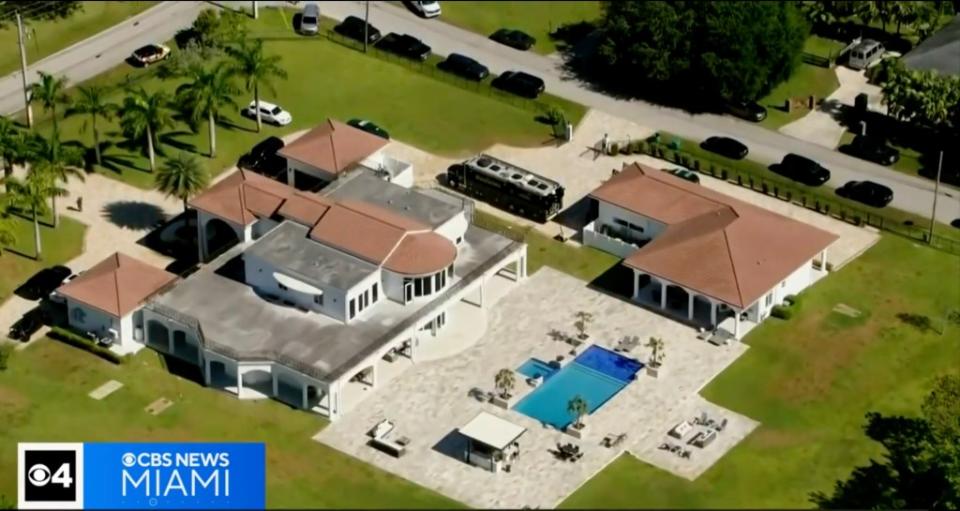 The Broward County Sheriff’s Office swarmed the luxurious Southwest Ranches property, according to reports. CBS News