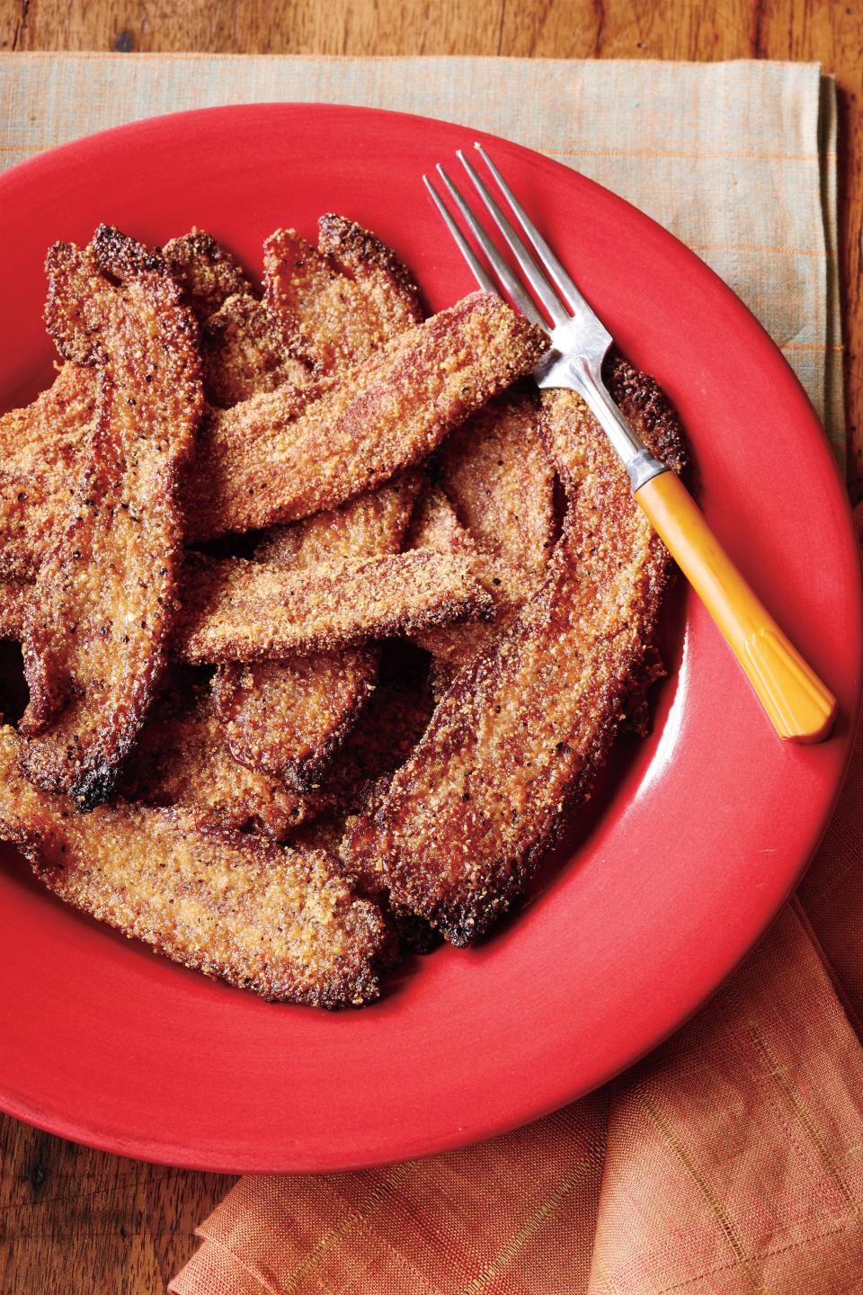 Cornmeal-and-Brown Sugar-Crusted Bacon