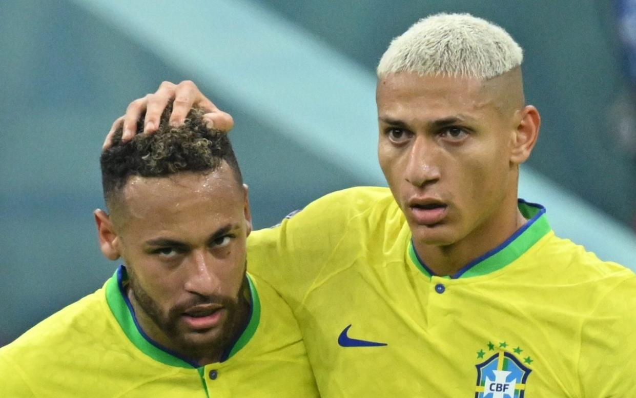 Richarlison and Neymar embrace - Getty Images