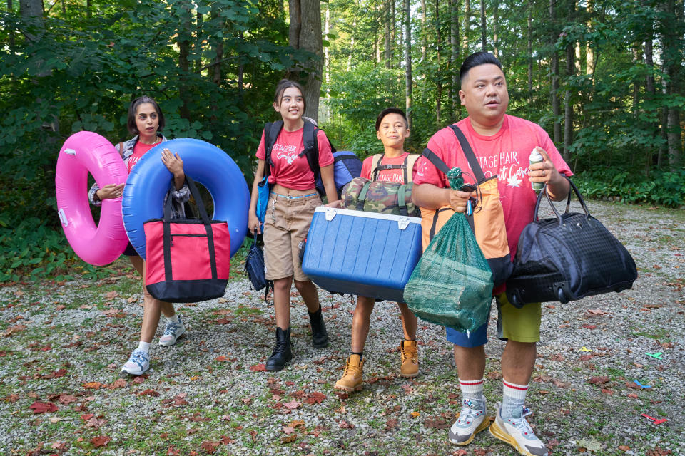 Rakhee Morzaria, Zoriah Wong, Roman Pesino and Andrew Phung in CBC's Run the Burbs Season 3 (Ian Watson)