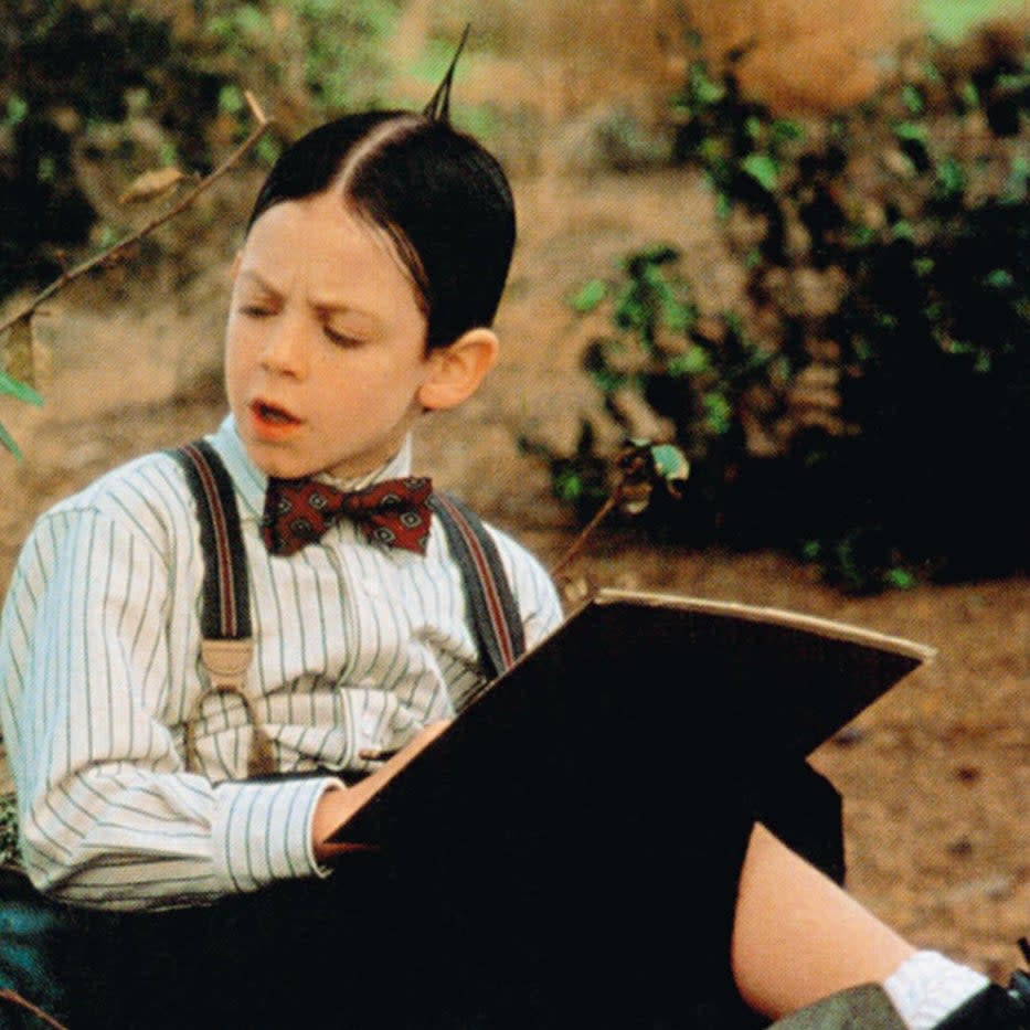 El actor infantil Bug Hall disfrazado de Alfalfa 