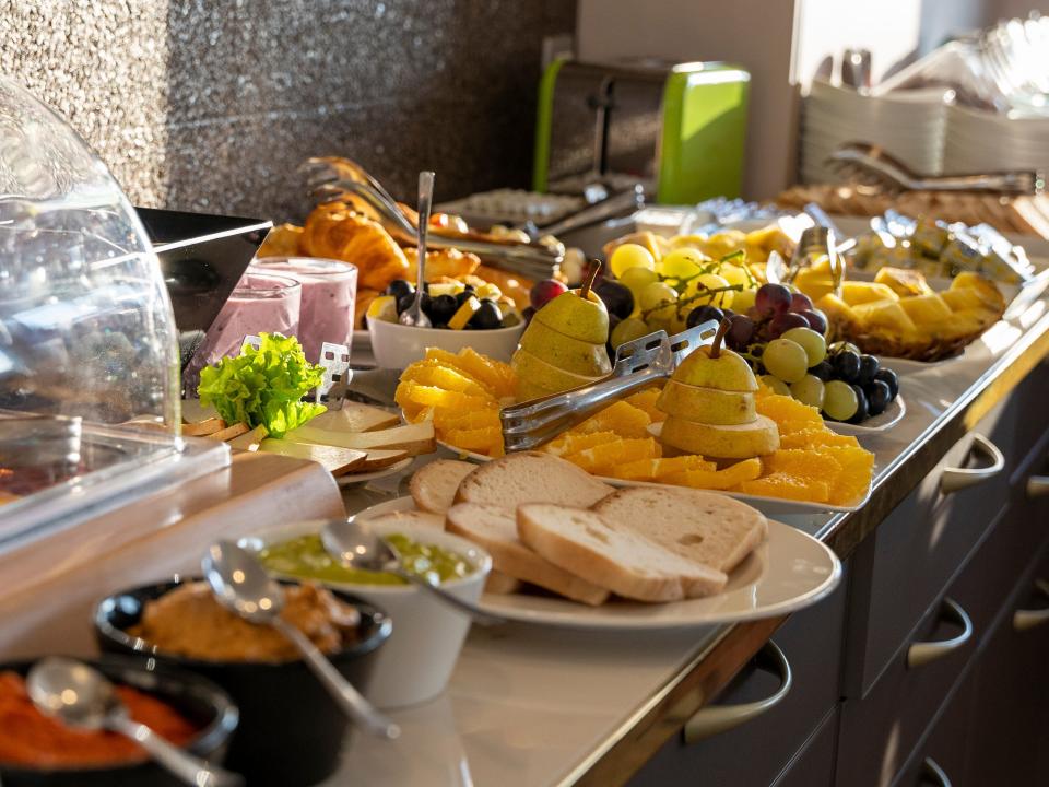A view of the breakfast served every morning on board the yacht.