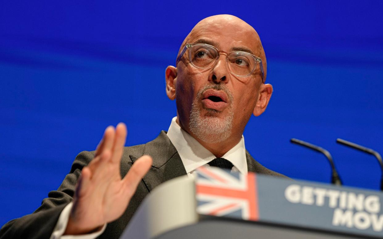 Zahawi makes a speech at the Conservative Party conference in 2022