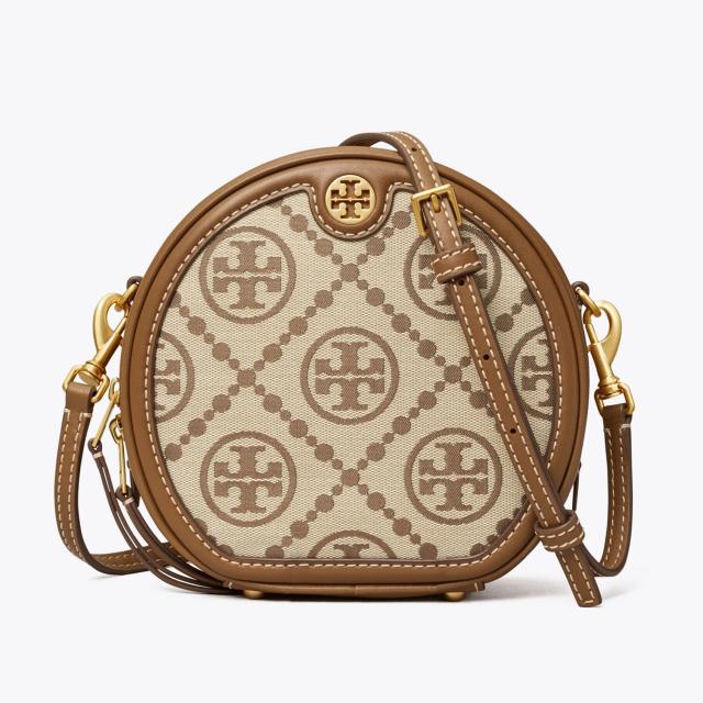 Tory Burch Women's T Monogram Braided Floral Studio Shoulder Bag, Hazelnut:  : Fashion