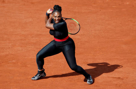 FILE PHOTO: Tennis - French Open - Roland Garros, Paris, France - May 29, 2018 Serena Williams of the U.S in action during her first round match against Czech Republic's Kristyna Pliskova REUTERS/Christian Hartmann