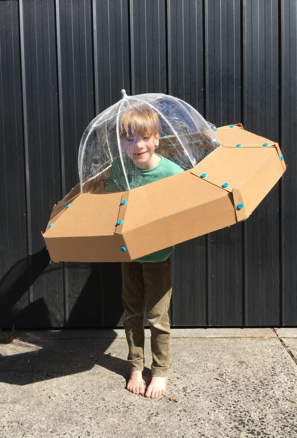 DIY Cardboard Spaceship Costume