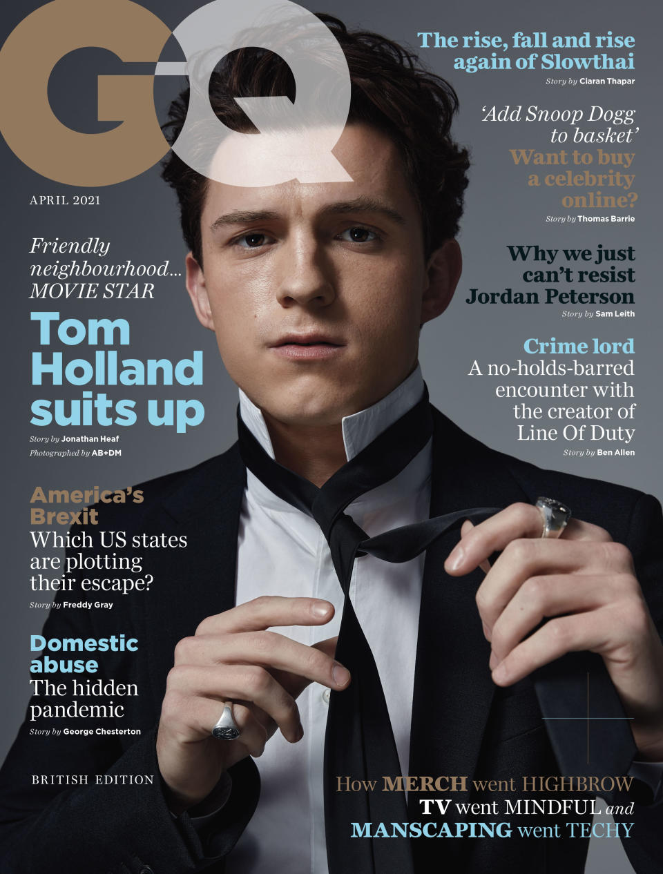 Tom Holland is the cover star on the April edition of British GQ (GQ/PA)
