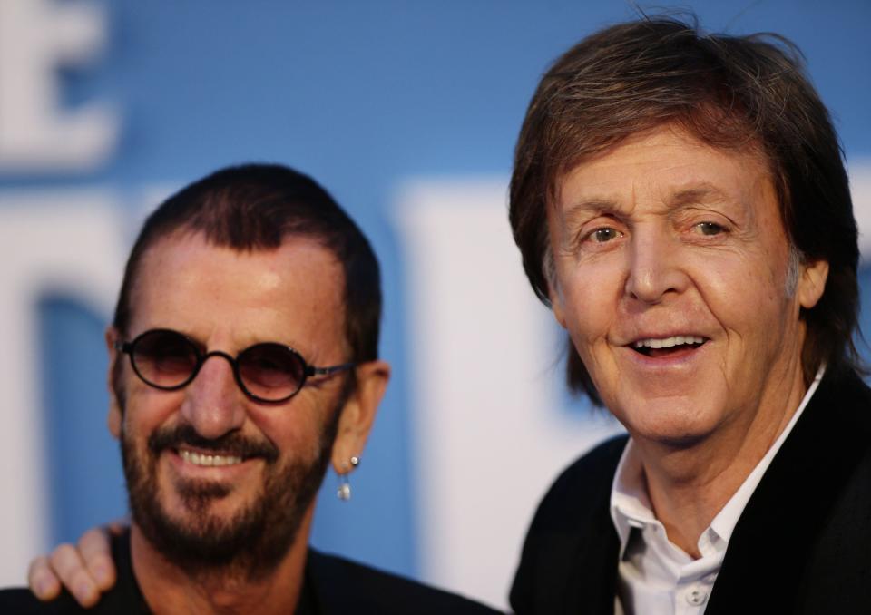 File photo dated 15/09/16 of Sir Paul McCartney (right) and Sir Ringo Starr at the Odeon Leicester Square in London. McCartney and Starr have spoken of their 