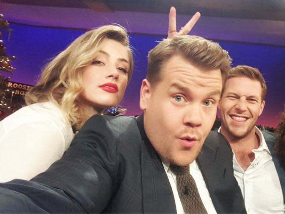 Undated picture shown in court of Amber Heard on the James Corden show in December 2015. (PA)