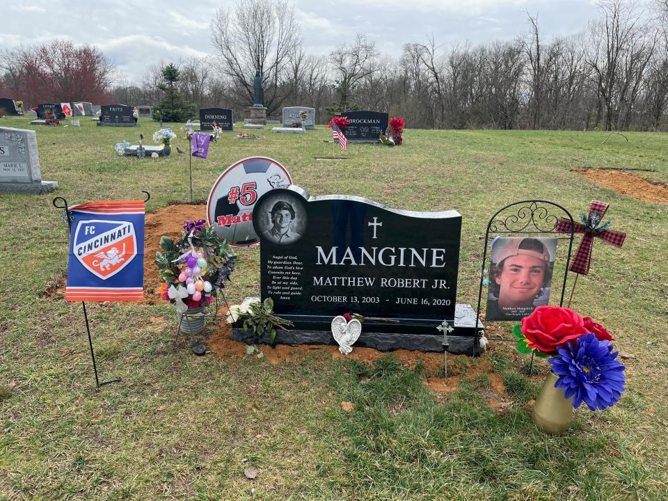 Matthew Mangine Jr. died in 2020 after he collapsed on the soccer pitch during the team's first off-season conditioning.
