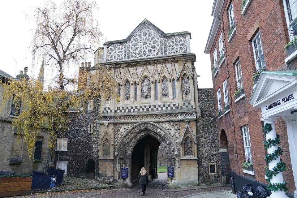 The entrance to Norwich Cathedral, where Gaynor Lord was seen walking (PA)