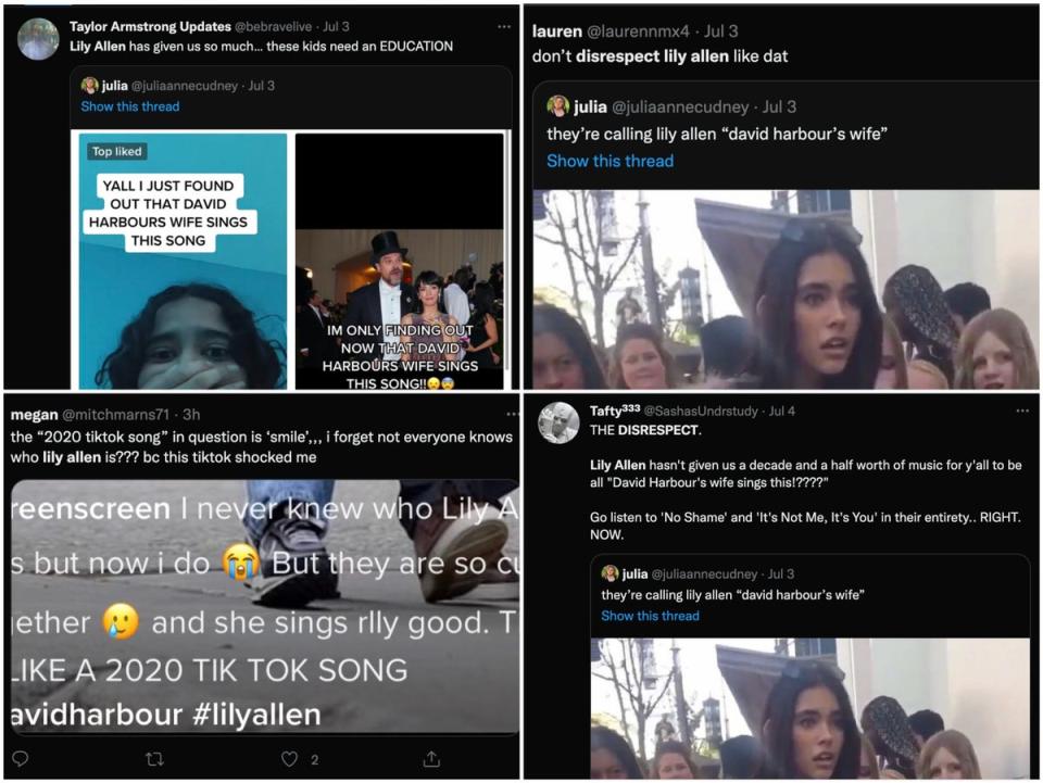 Lily Allen screenshots from Twitter (Twitter)