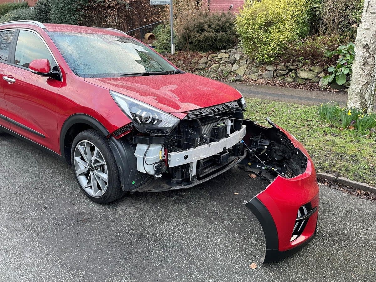 This £23,000 Kia Nero was targeted by so-called ‘car cannibals’ in a street in Harborne, Birmingham, within a week of the owner buying (Submitted)