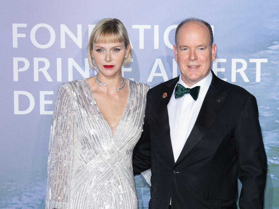 Princess Charlene of Monaco and Prince Albert II of Monaco attend the Monte-Carlo Gala For Planetary Health on September 24, 2020 in Monte-Carlo, Monaco.