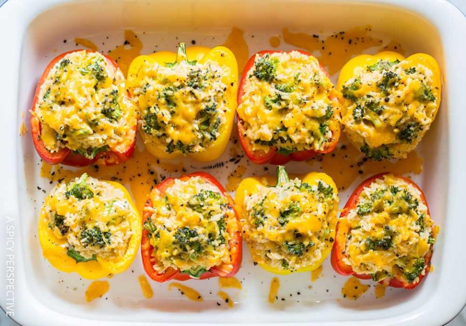 <a href="https://www.aspicyperspective.com/cheesy-broccoli-rice-stuffed-peppers/">Broccoli Cheese Stuffed Peppers</a> from <a href="https://www.aspicyperspective.com/">A Spicy Perspective</a>