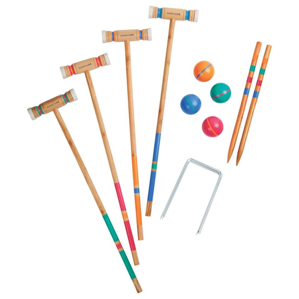 <p>Up the fun levels with this colourful croquet set.<br></p><p><strong>Croquet Catalina by Sunnylife, £50, John Lewis</strong></p><p><a rel="nofollow noopener" href="https://www.johnlewis.com/sunnylife-croquet-catalina/p3361073" target="_blank" data-ylk="slk:BUY NOW;elm:context_link;itc:0;sec:content-canvas" class="link ">BUY NOW</a></p>