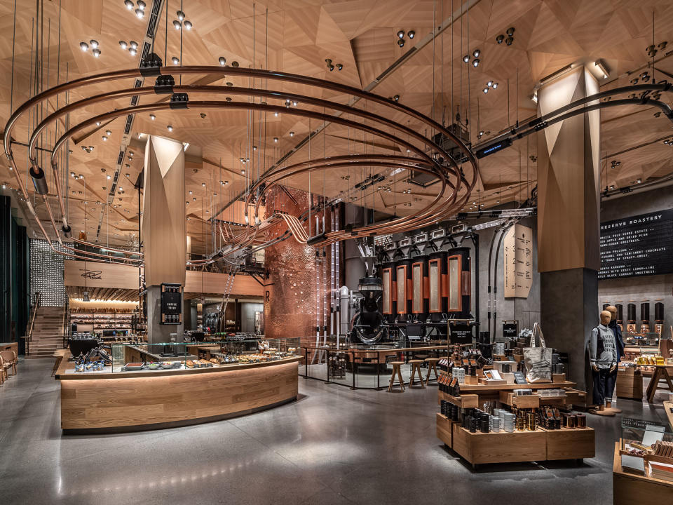 At 32,000 square feet, Tokyo's Reserve Roastery is four stories tall with 60 exclusive coffee, tea, and cocktail drinks for you to try.