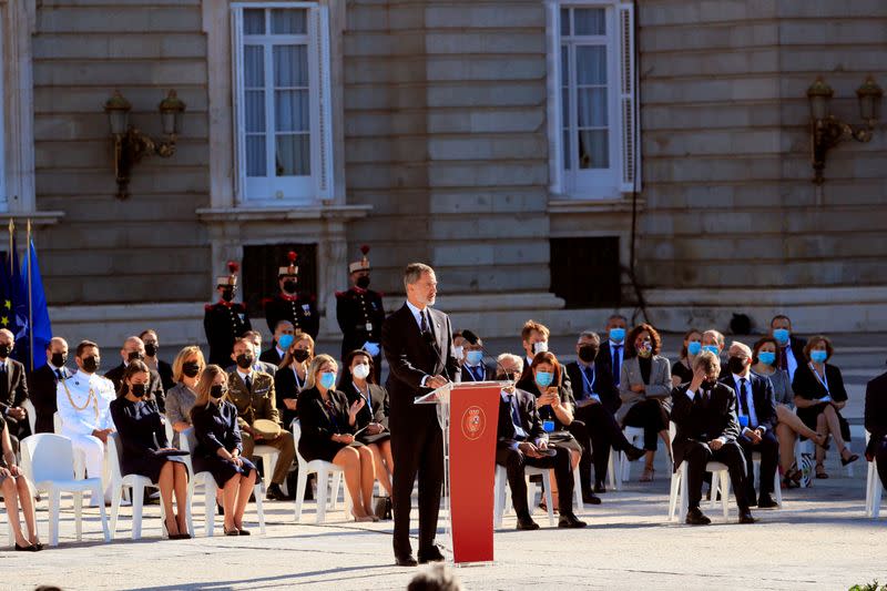 State tribute in memory of Spain's COVID-19 victims at Royal Palace in Madrid