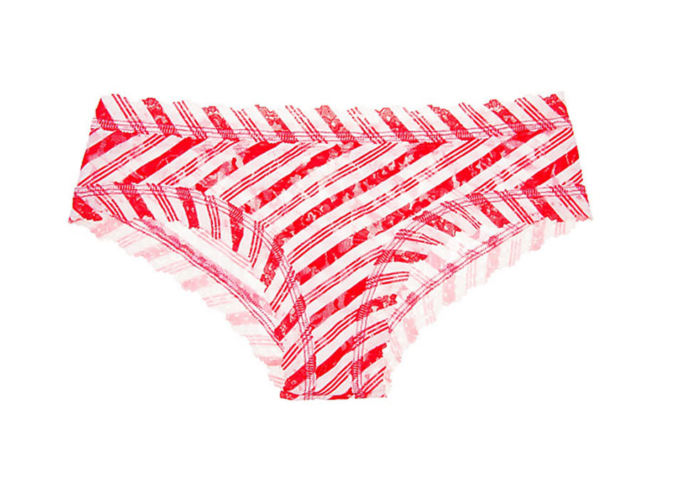 <p>Hanky Panky Peppermint Stripe Cheeky Hipster, $37,<a rel="nofollow noopener" href="http://www.journelle.com/underwear/boyshorts/hanky-panky-peppermint-stripe-cheeky-hipster/HAN-4U2996.html" target="_blank" data-ylk="slk:journelle.com;elm:context_link;itc:0;sec:content-canvas" class="link "> journelle.com</a></p>