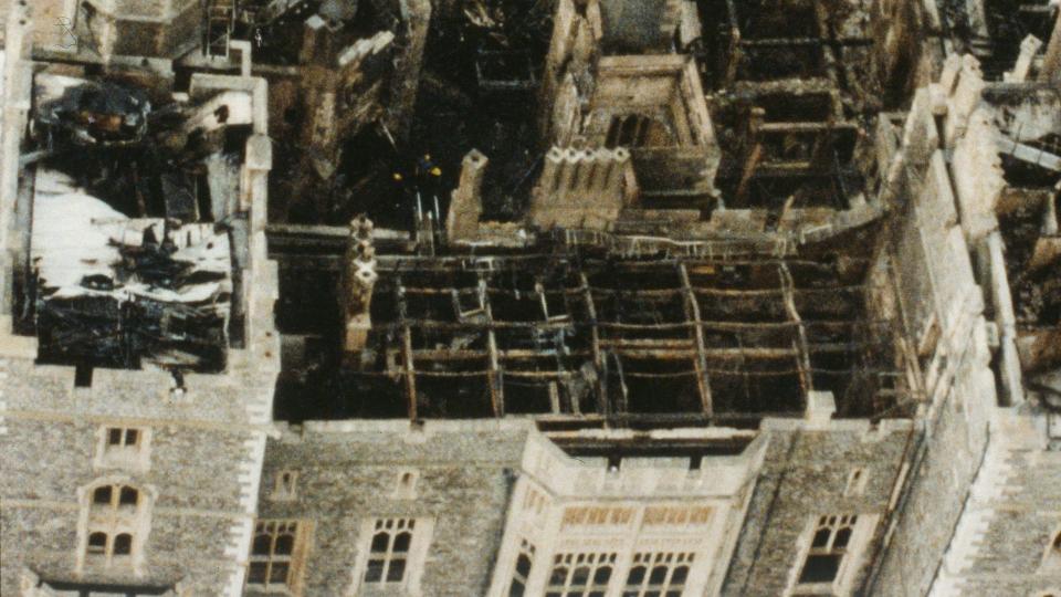 Aerial shot of Windsor Castle following the fire