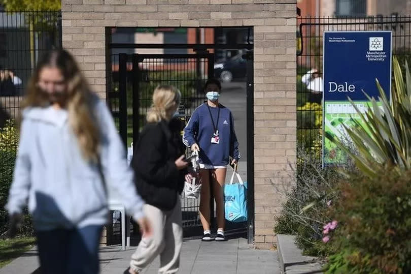 Students as friends and family drop off food supplies as they were forced to self-isolate due to Covid-19