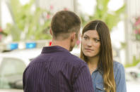 Desmond Harrington as Joey Quinn and Jennifer Carpenter as Debra Morgan in the "Dexter" Season 8 episode, "Scar Tissue."