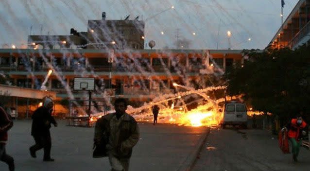 Israel was accused of war crimes when it used white phosphorus on Gaza in 2014. Source: Friends of Palestine