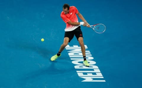 Tennis - Australian Open - Fourth Round - Melbourne Park, Melbourne, Australia, January 21, 2019. Russia's Daniil Medvedev in action during the match against Serbia's Novak Djokovic - Credit: REUTERS