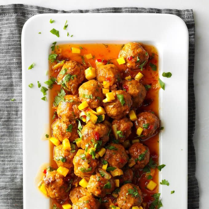 Orange-Glazed Chicken & Chorizo Meatballs