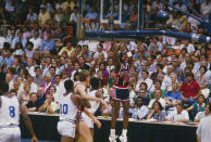 Michael Jordan first suited up for the Olympics in 1984 and led the United States to the gold medal. (Getty Images)