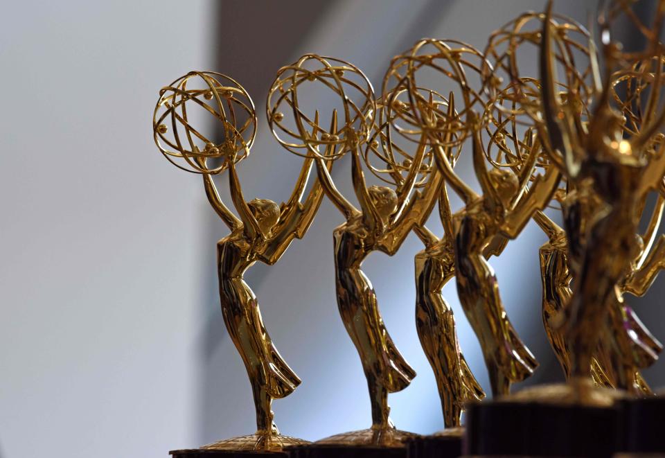 Emmy statues await their new owners backstage at the 2018 ceremony.