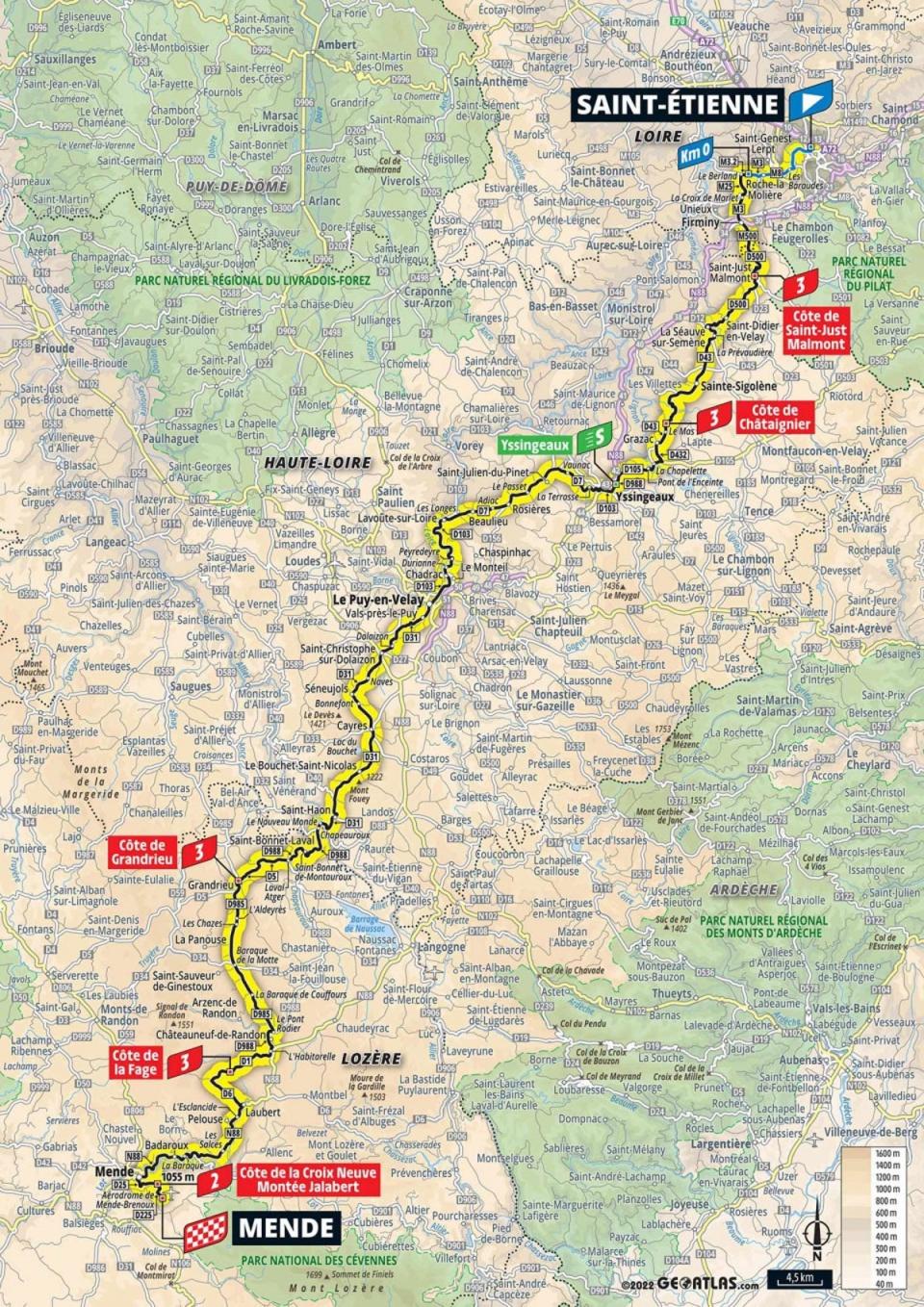 Map of stage 14 of the Tour de France (letour)