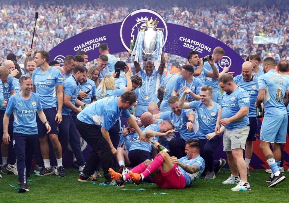 Manchester City were crowned Premier League champions on Sunday (Martin Rickett/PA) (PA Wire)