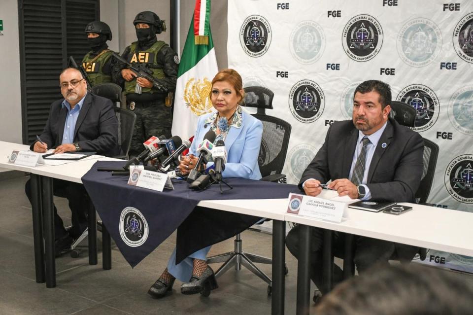 Maria Elena Andrade Ramirez, Baja California attorney general, said three Mexican nationals were being questioned over the disappearances (FGE Baja California)