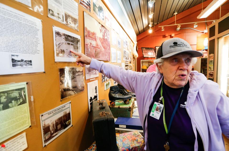 Doling Park Museum Curator Peggy Mahan talks about the park's history on Thursday, April 4, 2024.