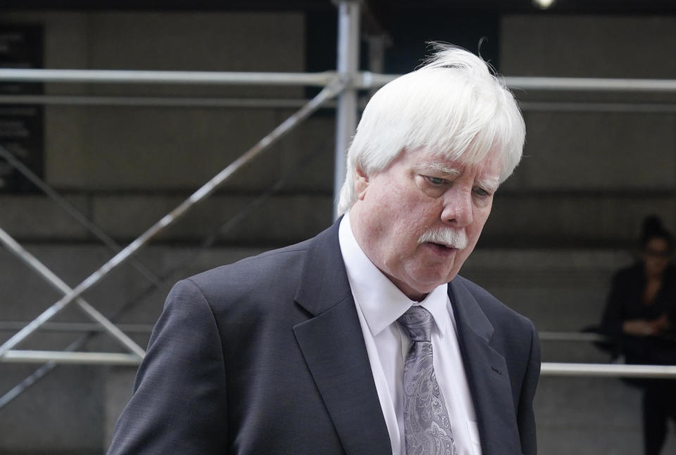 Trump Organization senior vice president and controller Jeffrey McConney returns to the courthouse after a break in the company's fraud trial, on Nov. 1, 2022, in New York. / Credit: Seth Wenig / AP