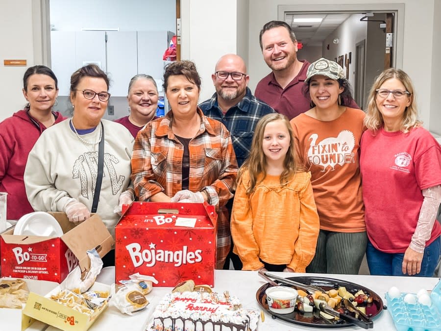 Chad Tucker, family serve Thanksgiving meals to firefighters at Sauratown Mountain