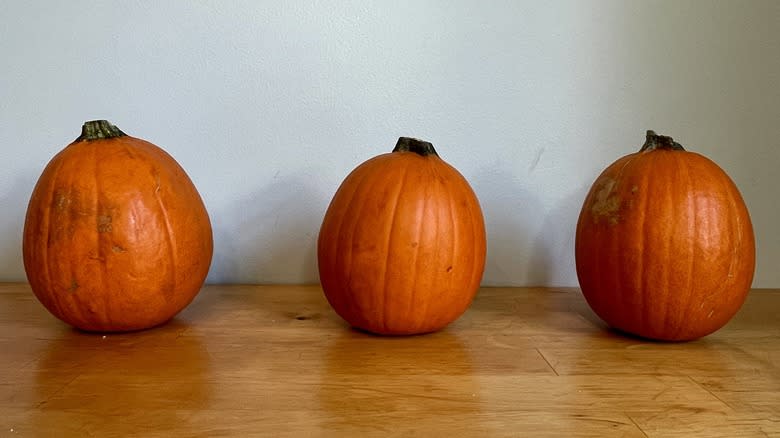 Three pumpkins