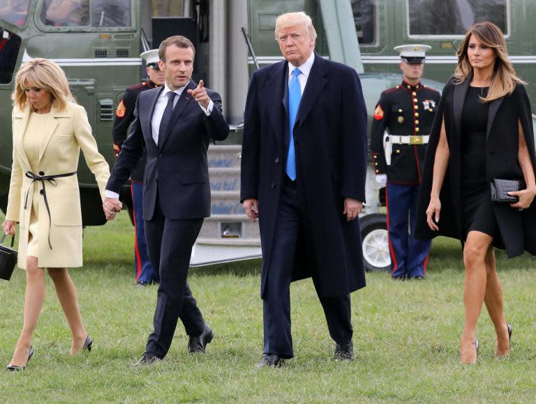 Trump 'discussed his poll ratings' with Macron during state visit dinner in honour of French president