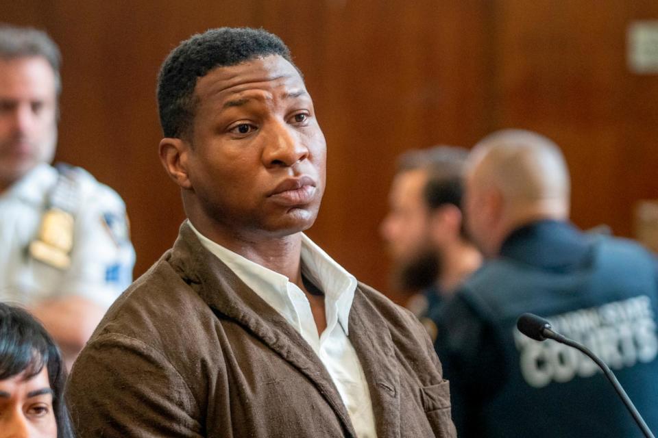 PHOTO: Jonathan Majors is seen in court during a hearing in his domestic violence case, June 20, 2023 in New York. (Steven Hirsch/AP)