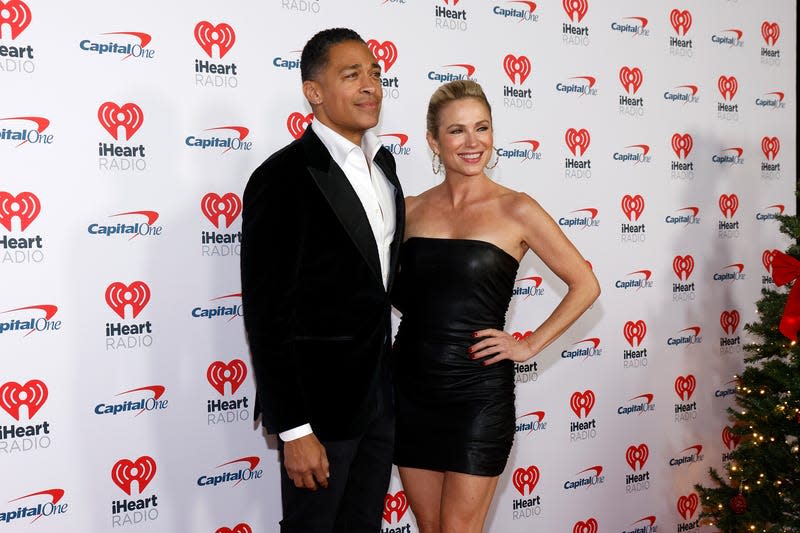 T.J. Holmes and Amy Robach attend the 2023 KIIS FM iHeartRadio Jingle Ball at The Kia Forum on December 01, 2023 in Inglewood, California.