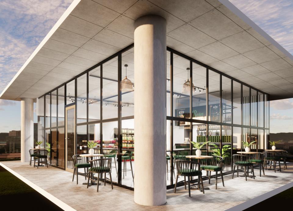 A rendering of Rosa Cafe + Market expected to open this summer in downtown Detroit.