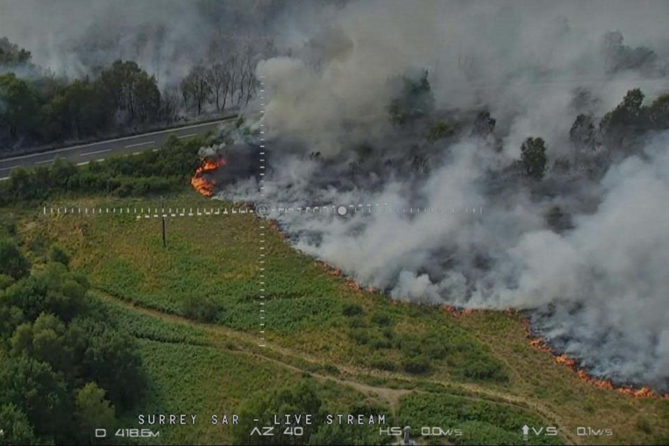 An ariel view of the fire (PA)